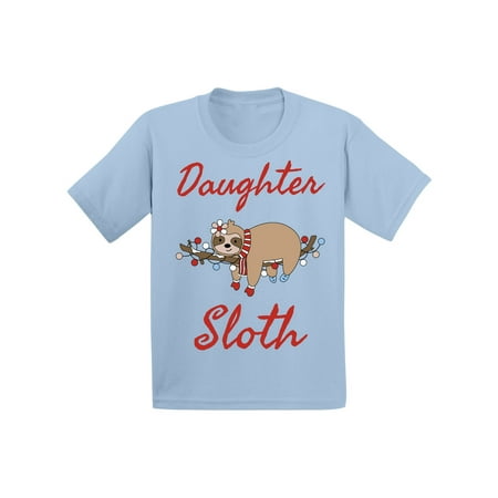

Awkward Styles Ugly Christmas T-Shirt for Girls Daughter Sloth Toddler Shirt
