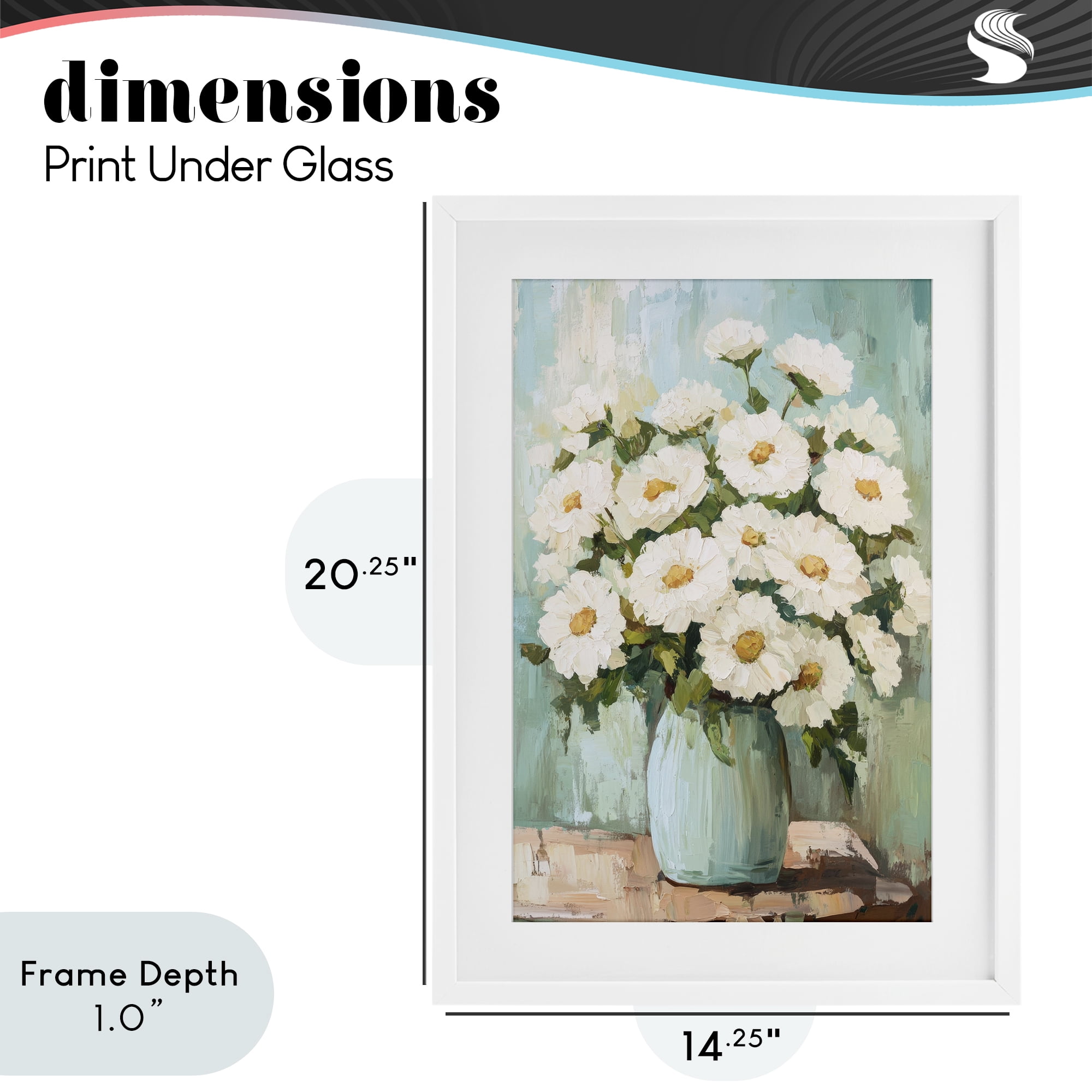 Stupell Industries Cozy Arrangement of White Blooms White Framed Print Under Glass, design by Petal Prints Design