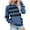 Navy, variant on hotojiny Long Sleeve Sweatshirt for Womens Crew Neck Casual Pullover Shirts with Pocket Fall Striped Tunic Tops