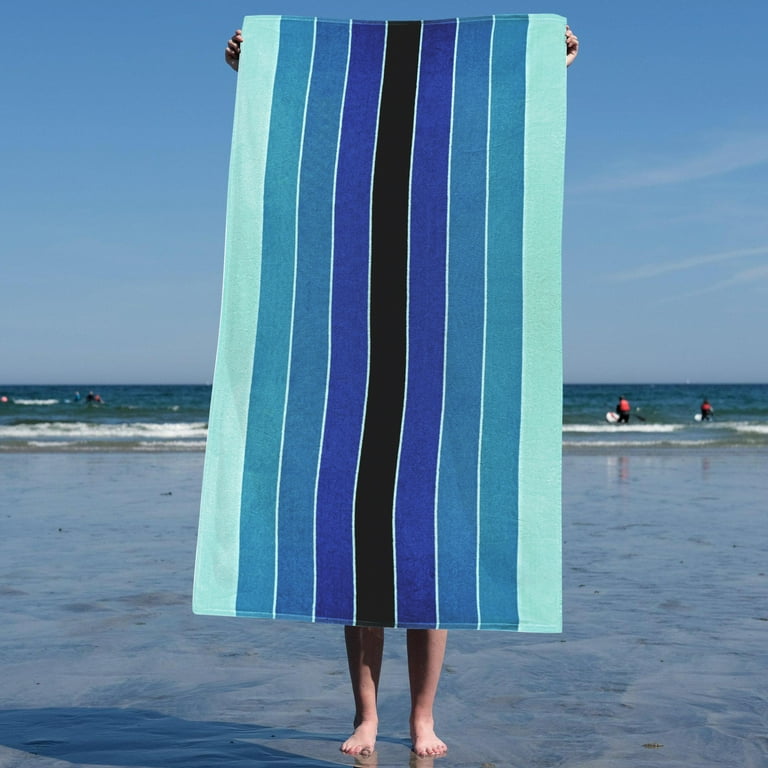 Impressions Angelonia Striped Cotton Oversized Beach Towel