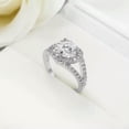 thumbnail image 4 of Round Cut Love Heart AAA CZ Band Women 925 Silver Wedding Ring Stylish Size 6-10, 4 of 5