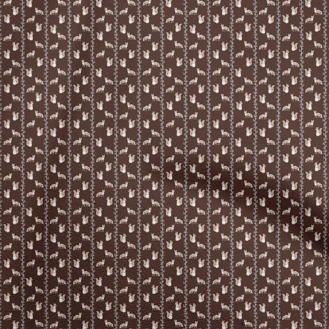 oneOone Cotton Cambric Brown Fabric Animal Craft Projects Decor Fabric Printed By The Yard 56 Inch Wide