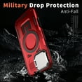 thumbnail image 2 of ELEHOLD Magnetic Case for iPhone 16 Plus, Military Grade Shockproof Rugged Case Built-in Metal Camera Cover with Stand,Red, 2 of 7