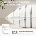 thumbnail image 4 of Decorative Black and White Throw Pillow Covers 20x12 Set of 2, Striped Textured Farmhouse Pillow Covers, Soft Chenille Cushion Covers for Couch Sofa Bed Home Decor, 4 of 6