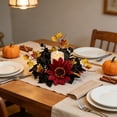 thumbnail image 4 of Fall Halloween Decoration for Home Indoor Outdoor Clearance Under $5.00!Halloween Autumns Harvests And Thanksgiving Table Decoration And Artificial Sunflower And Maple Leaf Candle Ring/Wreath, 4 of 6