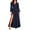 Navy, variant on CIENVNSTG Women's Formal Dresses Long Sleeves V Neck Bridesmaid Dresses Wedding Side Slit Flowy Chiffon Evening Formal Dresses Sexy Formal Wedding Guest Dress Blue XL