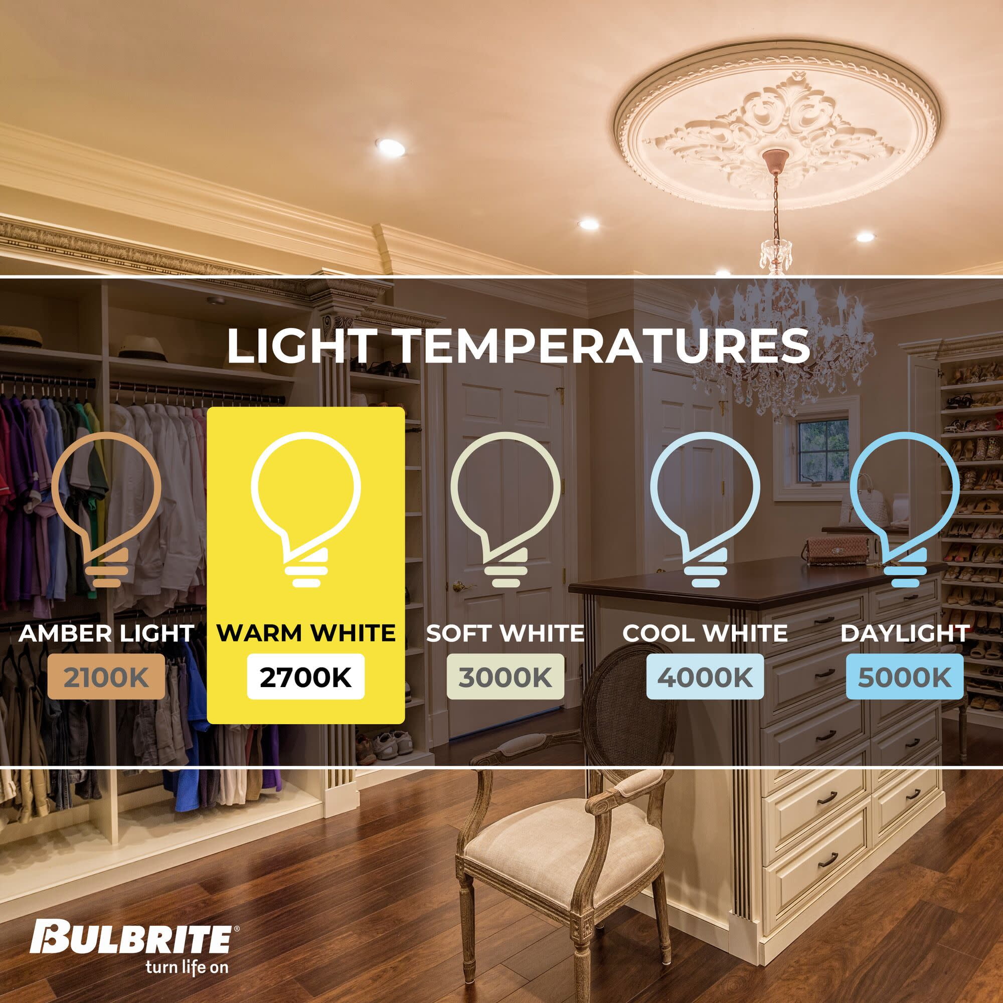 Bulbrite 862857 2700K 750 Lumen 6.5 watt LED Filament Dimmable CA10 Light Bulbs with a Clear & Candelabra E12 Base, Warm White - Pack of 4