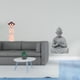 thumbnail image 2 of Estatua de muñeca de resina, figura tradicional china antigua de niña, escultura de Buda mono, adorno meditativo adecuado para escritorio, decoración, 2 of 8