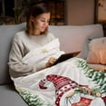 thumbnail image 5 of Christmas Dwarf Flannel Blanket for Bed,Travel and Camping, Winter Christmas Tree Snowflakes Linen Super Soft Cozy Blanket for All Seasons 50"x60", 5 of 9