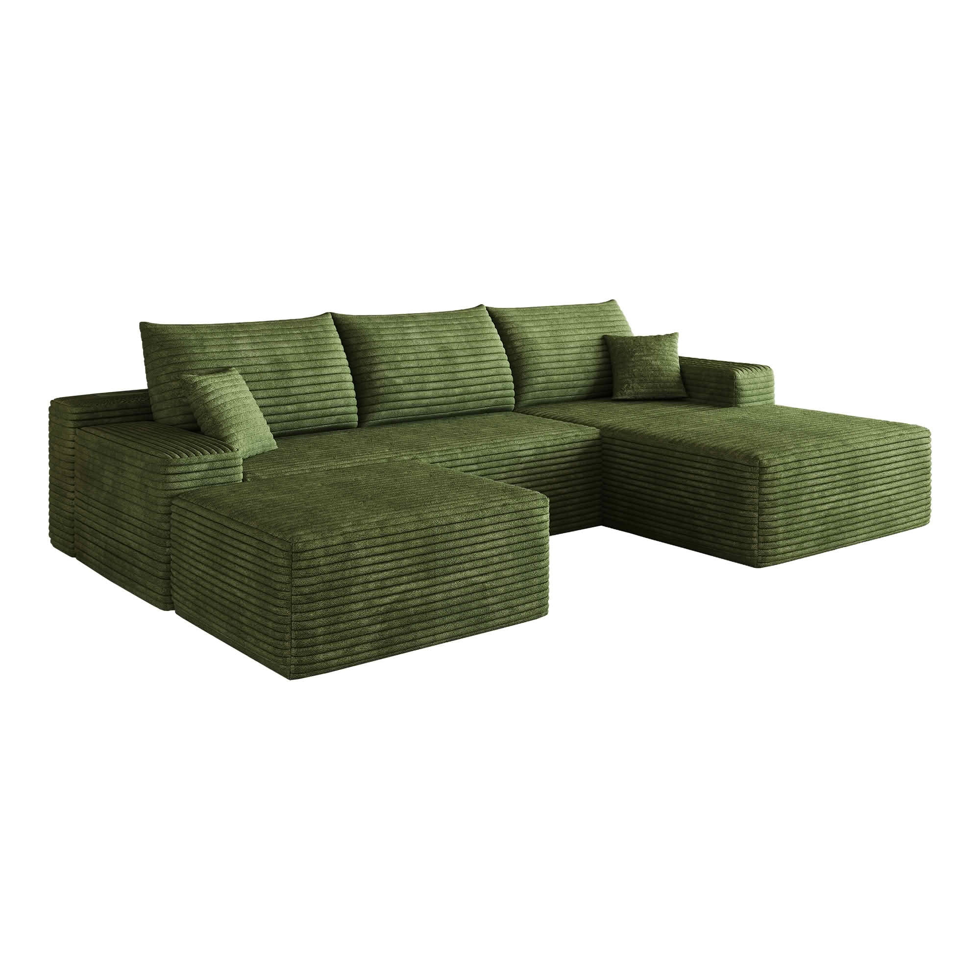 MAYEERTY 107 Inch L‑Shape Cloud Sectional Couch with Chaise, Modern Modular Deep‑Seat Sofa, Plush Corduroy Upholstered Couch, No Assembly Required for Living Room Bedroom Apartment