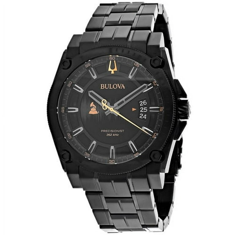 Bulova grammy matte black quartz watch hot sale