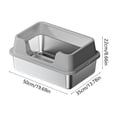 thumbnail image 3 of Guodhu Extra Large Stainless Steel Cat Litter Box, Semi Enclosed High Wall Deep Litter Pan for Large Cats, Odor Control Kitty Box with Scoop(Gray), 3 of 6