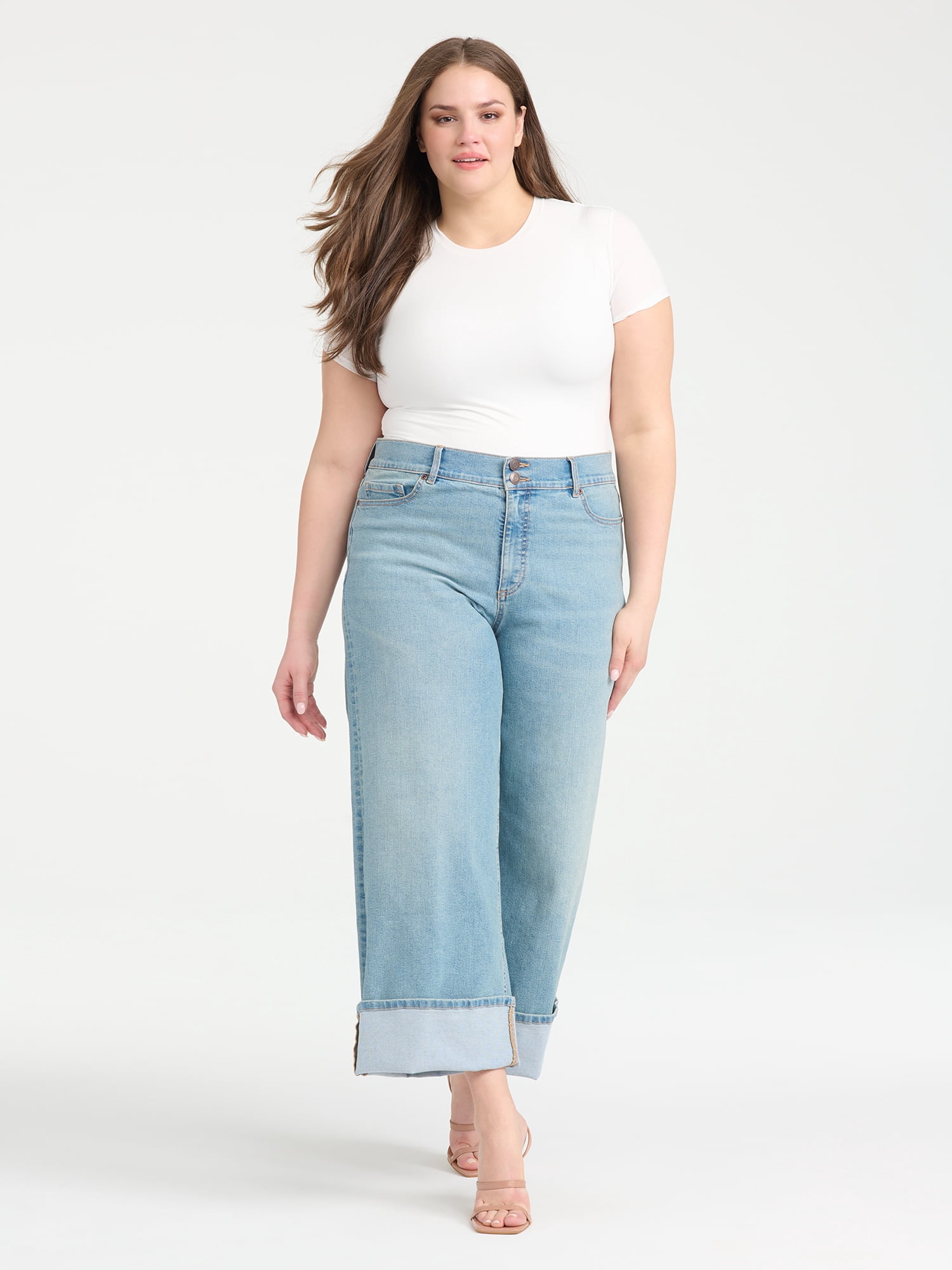 Sofia Vergara Women's Plus Size Margot Wide Leg Cuffed Sizes 14W-26W