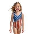 thumbnail image 5 of Swimsuit for Child Girls Size 6-7 One Piece Swimsuit Summer 1776 American Flag Stars Striped Bikini Sets Swim Sleeveless Beach Vacation Happy Festival Bathing Suit Royal Blue 9-10 Years, 5 of 6