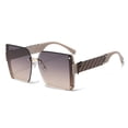 thumbnail image 1 of Gafas de sol sin marco cuadradas con recorte, gafas de sol de tiro callejero de moda con montura grande, hechas de PC, 1 of 5