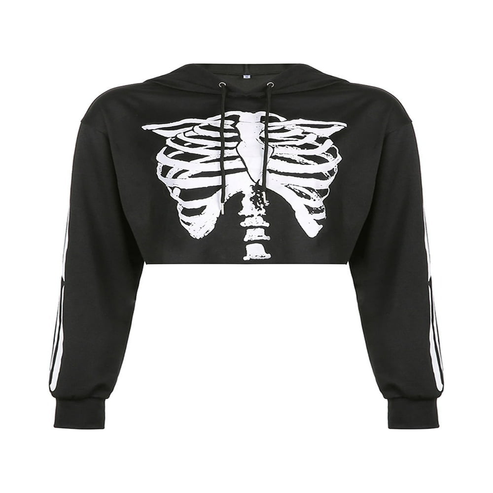 Skeleton crop hoodie sale