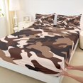 thumbnail image 3 of Homewish Camo Camouflage Full Size Sheets 4-Piece for Teens Female Men,Abstract Geometric Breathable Bed Sheets,Black Brown Lightweight Sheet Sets,Breathable Home Decor, 3 of 7