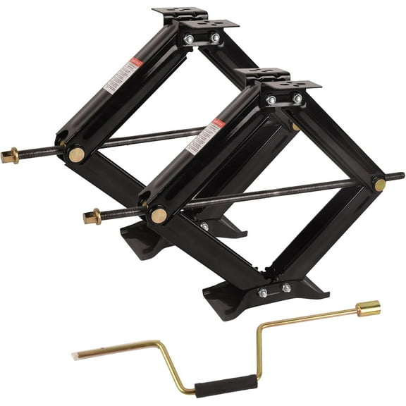 Doppy 6500lbs RV Stabilizer Jacks,4-24" Height RV Leveling Scissor Jacks,Heavy Duty Camper Stabilizer Jacks for Travel Trailer with Crank Handle,Set of 2