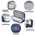 thumbnail image 4 of Standing Pencil Case with Base Large Capacity Stationery Pouch Pen Bag with Zipper for Women Men Blue Kaleidoscopic Pattern, 4 of 7