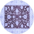 thumbnail image 1 of Ahgly Company Machine Washable Indoor Round Oriental Blue Traditional Area Rugs, 6' Round, 1 of 4