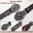 thumbnail image 5 of WHIPPY Western Belts for Women Men Cowboy Belt Western Cowgirl Country Embossed Leather Belt for Jeans, 5 of 7