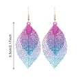 thumbnail image 2 of Pendientes de la hoja de metal de color retro Personalidad única doble hoja Pendientes de borla para las mujeres niñas, 2 of 3