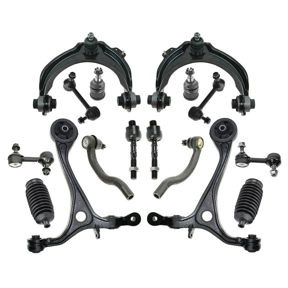 16 Pc Front & Rear Suspension Kit Upper & Lower Control Arm, Sway Bar Links, Lower Ball Joints, Tie Rod Ends, Bellow Boots
