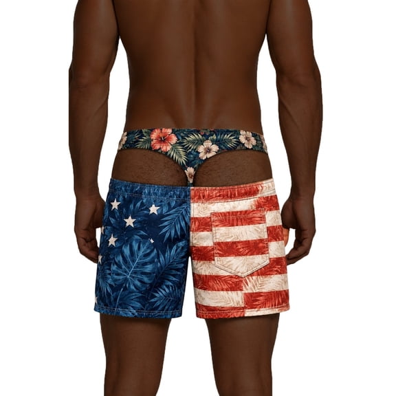 Hairy Butt Swim Trunks Funny Patriotic Men Swim Trunks, Gift For Husband, Dad, Grandpa