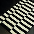 thumbnail image 4 of Soft Absorbent Microfiber Bathroom Rugs 20" x 32" Non-Slip Backing Fluffy Machine Washable Bath Mats Beige Black Striped Pattern Decor, 4 of 6