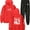 Red, variant on Quackity QSMP Original Egg Men/Women Fall Suit Hoodies Sportswear Hooded Ankle Banded Pant Two Piece Set