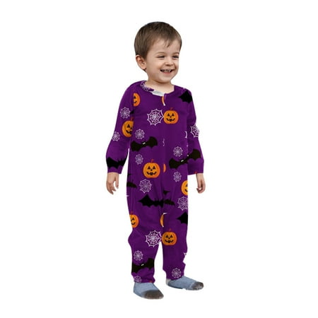 

Kalauyu Kids Baby/Toddler Halloween Matching Family Sleepwear Fashion Cute Print Long Sleeved Romper Pjs Parent-child Wear Outfits (for Baby)