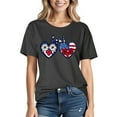 thumbnail image 2 of Axiiglly T Shirts for Women Flag Print Graphic Tees Patriotic Crew Neck Cotton Shirts Independence Day Short Sleeve Tops Casual 4th of July T-Shirts, 2 of 4