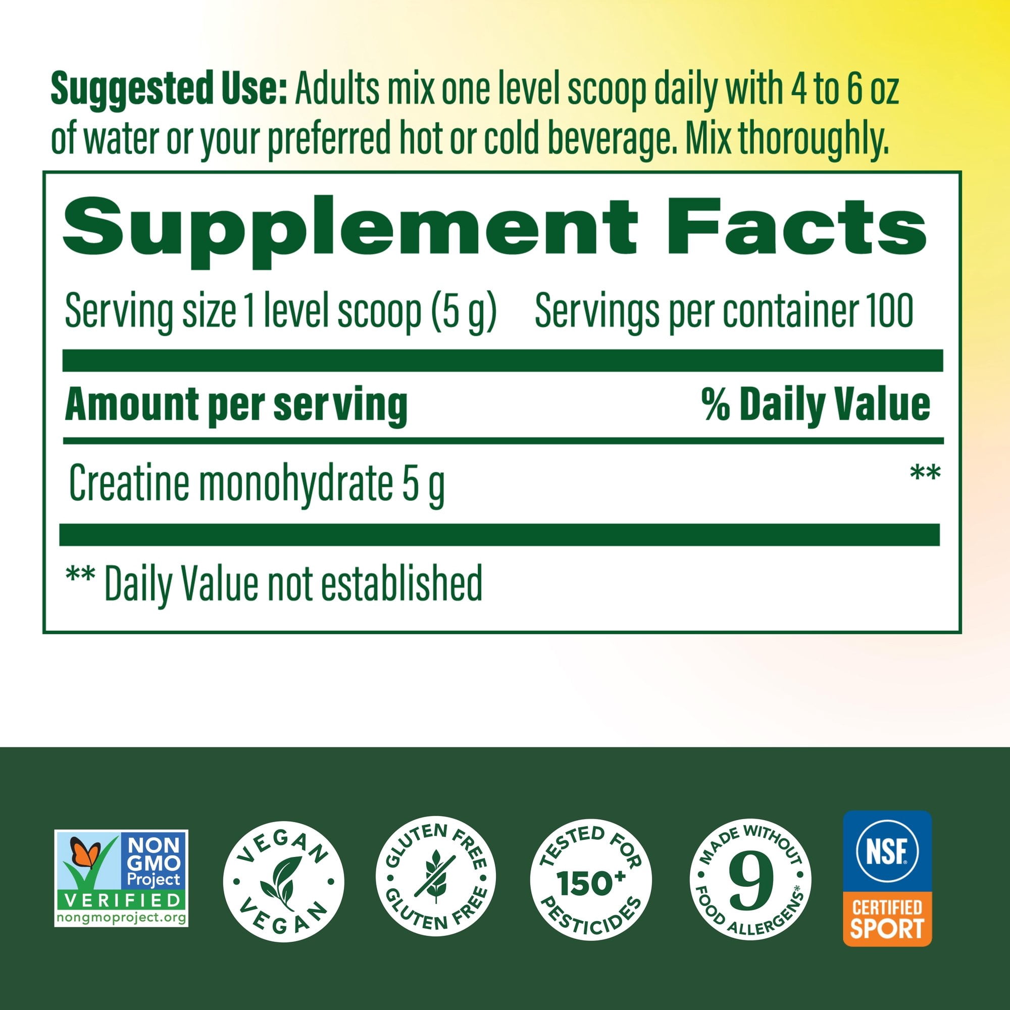 MegaFood Micronized Creatine Monohydrate Powder, Supports Muscle Strength, 100 Servings
