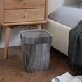 thumbnail image 3 of Wood Grain Waste Bins Household Creative Square Retro Style Garbage Bin Wastebasket for Kitchen Bedroom Bathroom With pressure circle, 3 of 8