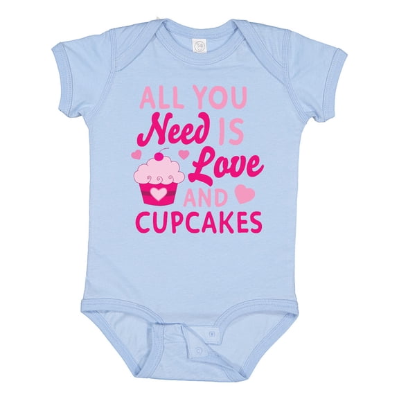 Inktastic Valentines Day All you Need is Love and Cupcakes Boys or Girls Baby Bodysuit