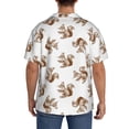 thumbnail image 5 of Vsdgher Retro Squirrel Print Men's Wrinkle Free Untucked Cuban Shirt Business Casual Button Down Shirts Short Sleeve Shirt, 5 of 7