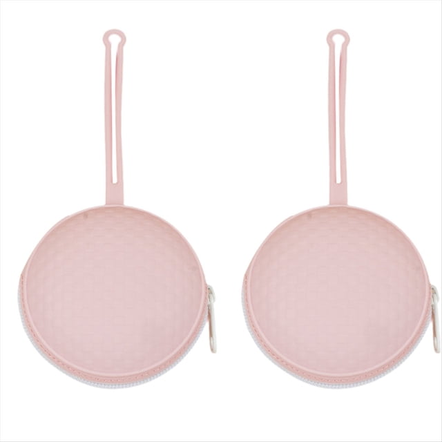 Bolsa de Almacenamiento Portátil A Prueba de Polvo para Bebés, Bolsa de Silicona con Cordón, Bolsa de Almacenamiento para Bebés, Color Rosa