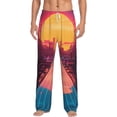 thumbnail image 2 of Lsque Neon Sunset Cyberpunk Cityscape Print Men's Pajama Pants, Lounge Pant - Comfortable Home Wear,Elastic Waistband, Stylish Design-XX-Large, 2 of 9