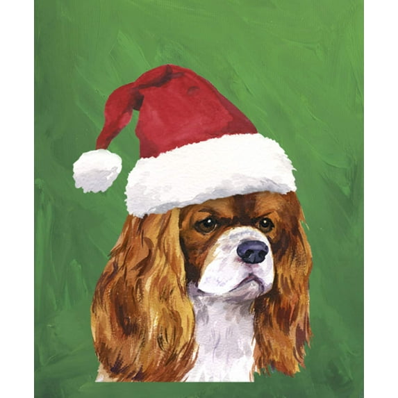 Cavalier King Charles Blenheim - Barbara Van Vliet Christmas Large Flag