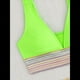 thumbnail image 5 of Bikini de Dos Piezas para Mujer, Cintura Alta, Cuello Halter, Traje de Baño, Verde Fluorescente, Talla M, 5 of 7
