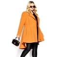 thumbnail image 2 of City Chic Women's Plus Size Hi Lo Frill Zip Fully Lined Coat, 2 of 5