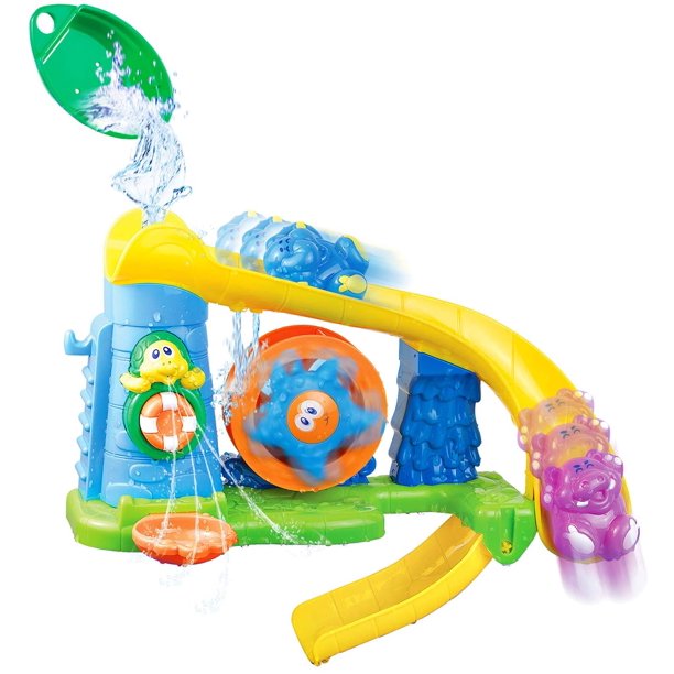 Happkid Bath Toy Baby Bathtub Sensory Water Toy with Spinning Gear, NonToxic Bath Time Toys for