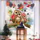thumbnail image 2 of Pegatinas de ventana de búho de Navidad, calcomanías de pared de búho autoadhesivas, lindas cubiertas de vidrio de búho para decoraciones de fiesta de invierno, 2 of 4