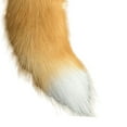 thumbnail image 2 of Yibooy Huge Fluffy Faux Fur Fox Tail Keychain Fur Pendant for Women (Golden Black Fox), 2 of 8