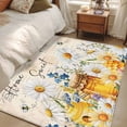 thumbnail image 4 of Area Rugs for Living Room Bedroom, White Daisy 4'x6' Rug Washable Carpet Runner Indoor Outdoor, Spring Floral Elegant Pastoral Botanical Bees Non Slip Accent Floor Mats Rug for Kitchen, Office, 4 of 8