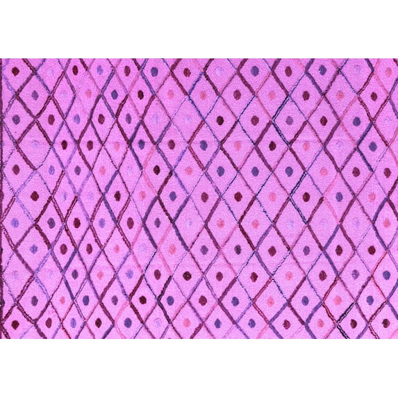 Ahgly Company Indoor Rectangle Abstract Purple Modern Area Rugs, 6' x 9'