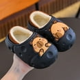 thumbnail image 2 of GPOECD Pantoufles d'Hiver Chaudes pour Garçons avec Semelle Chaussures d'Intérieur et d'Extérieur pour Enfants Doublure Douce Confortables Motif Capybara Pantoufles pour Garçons de 3 à 16 Ans Noir,35, 2 of 4