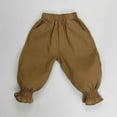 thumbnail image 2 of BYHONG Child Toddler Boys Girls Pants Casual Summer Holiday Solid Trousers Khaki 130, 2 of 5