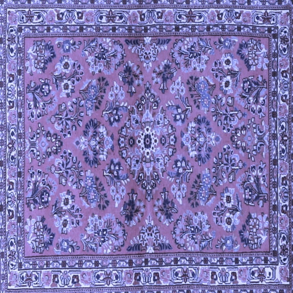 Ahgly Company Indoor Square Persian Blue Traditional Area Rugs, 5' Square