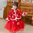 thumbnail image 6 of Otqutp Embroidery Tang Suit for Toddler Kids Baby Children Fairy Dresses for Chinese New Year Lined Warm Princess Performance Dresses with Bag (Red-A,3-4 Years), 6 of 7